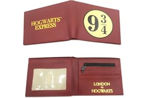 PIUMOJ Portefeuille Harry de Enfant, Magic Portefeuilles, Wizard Portefeuille à deux volets Carte, Portefeuille en Cuir pour Enfants, Portefeuille Court pour Enfant, 9 et 4/3