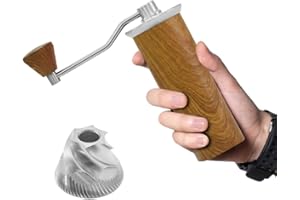 XEOLEO ręczny młynek do kawy, stożkowy młynek do kawy, młynek do kawy, aluminium, brązowy, 50 mm