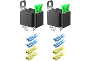 GUUZI 2 Pack 30A 12V DC 4-Pin SPST Relè Fusibile Auto Camion -30A ATO/ATC Relè Interruttore (8 Pezzi Terminale Nylon)