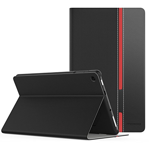 MoKo Hülle für All-New Amazon Fire HD 8 Tablet (7th Generation – 2017 Modell) - Stoßfest Ledertasche Schutzhülle mit Auto Sleep/Wake up Funktion, Standfunktion und PC Bumper für das neue Fire HD 8 2017 & Fire HD 8 2016, Schwarz