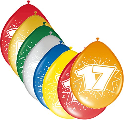54-teiliges Partydeko Set * ZAHL 17 * für Geburtstag oder 17. Geburtstag mit Girlande, Rotorspiralen, Luftschlangen und vielen Luftballons von CARPETA® - 5