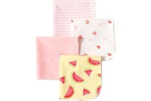 CuteOn 4 PCS Riutilizzabile Neonato Bambino Panno per il viso Alimentazione pulire Stoffa Mini Bambino Asciugamani per Sensibile Pelle 11.02" x 11.02" Giallo