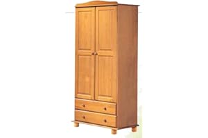 DOGAR IMPORT Armario dos puertas madera pino, 52x90x197 cm, color miel