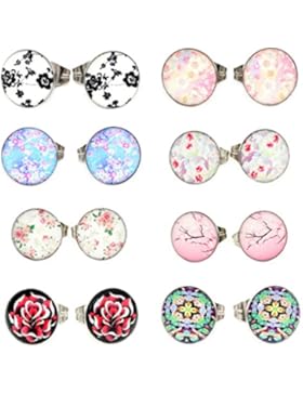 Value Pack 8 Paar Mehrere Stil Bunt Blau Rosa Schwarz Kirschblüte Sakura Rose Blume Schmetterling Bild Logo Mädchen...