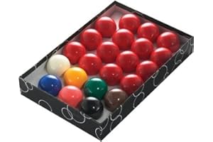 POWERGLIDE Ensemble de Boules de Billard | Tournoi | 10 ou 15 Rouges Plus Couleurs et Boule Blanche | Tailles : 3,8 cm, 4,4 cm, 5,1 cm ou 6,3 cm | Boîte
