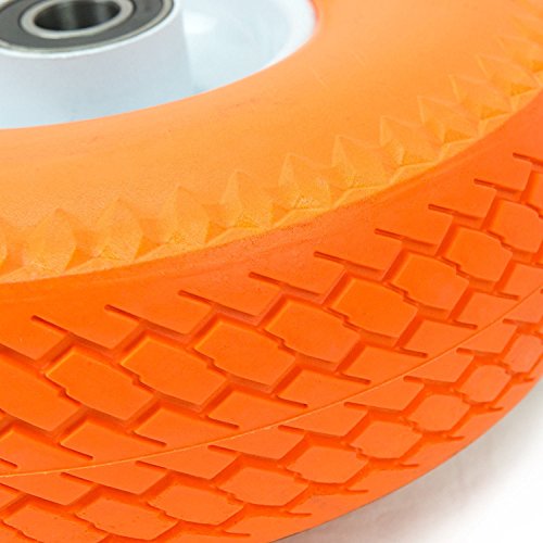 4x Gummirad PU Sackkarrenrad Reifen Vollgummi Ø 260 mm 4.10/3.50-4 Sackkarre TK04-4 - 4
