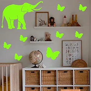Ashamohar Glow in The Dark Stars Elephant Buterfly Luminous Ceiling Star Stickers Glow Stars for Ceiling Nursery Wall Decal for Girls Kids Room Decor Wall Decor