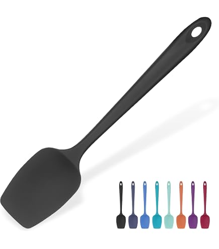 2 Stück Silikon-Spatel & Löffel Set – Antihaftbeschichtet, Hitzebeständig, Rot/schwarz