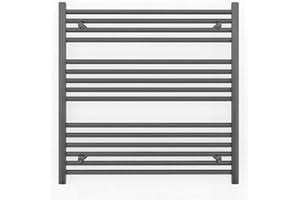 MYHOMEWARE Anthracite Grey Heated Bathroom Towel Rail Radiator For Central Heating Elegant Designer In UK (700mm x 800mm (h))