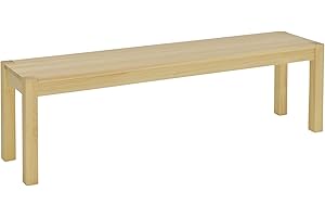 HOMCOM Panca da cucina in legno per 3 Persone, Panchetta per soggiorno ingresso e salotto, 150Lx33x45cm, Color Legno Naturale