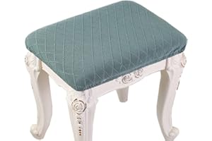 AQIGR 2/4 Pack Elastic Rectangle Bar Stool Covers Stretch Vanity Stool Cover Jacquard Chair Seat Slipcovers Counter Stool Cover Saddle Seat Covers Washable for Wooden Metal Bench