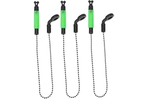LIUMMRCY 3pcs Bite Alarm Indicator,Bite Indicators Bite Alarm Bobbins,Portable Bobbins Hangers Fishing Alarms Carp Rod Bite Indicator,Illuminated LED Indicator with Alarm Function Green