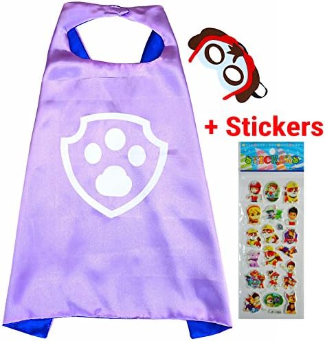 Paw Patrol SKYE Cape and Mask for Kids - Boys Girls Superheroes Party Costume Children Fancy Dress up Capes for 2 to 11 years - Satin Double Layer - King Mungo - KMSC014
