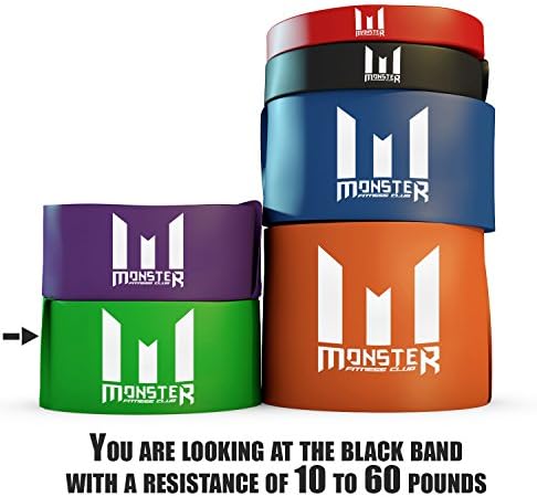 [ 2hr LIGHTNING SALE 50% OFF ] Resistance Bands - Pull Up Bands – Exercise Bands for CrossFit- Powerlifting- Assisted Pull Ups- Mobility Bands (One Band) for Men and Women Workout at Home or Gym by Monster Fitness Club