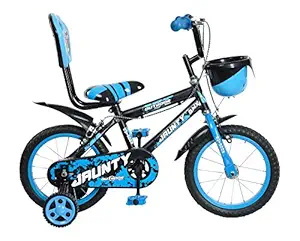 Outdoor Unisex Kids Bike , 14T (Tubeless Wheels) , 18 Inches Steel Frame , Single Speed Cycle for 2 to 4 Years Age Group, Black, Blue
