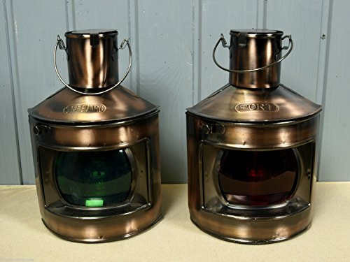 2er Set Deko Positionslampen Öllampen "Back- und Steuerbord" für Lampenöl mit kl. Fehlern