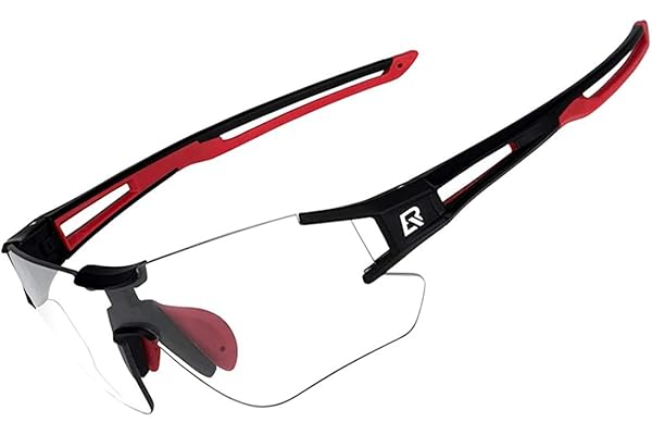 ROCKBROS Lunettes de Soleil Photochromiques Hommes Vélo, Cyclisme Lunettes Demi-Monture Polarisées Sport VTT Pêche Running