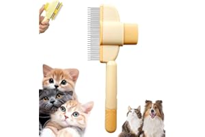 Glvomazty 1 brosse pour chat, peigne anti puces pour chat, brosse anti poils animaux, Pour Chiens Chats Eliminer Efficacement des Tomentose Sous-poil Tangles, Brosse Pour Poils Longs et Courts, Orange