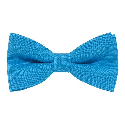 Bow Tie House Classic Pre-Tied Bow Tie Formal Solid Tuxedo, by (Medium, Deep blue)