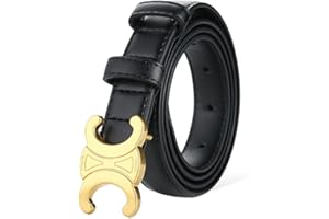 NOKDAL Ledergürtel Damen Gürtel Lang Damengürtel Verstellbarer Hüftgürtel Mode Taillengürtel Schmaler Gürtel Frauen Belt Women mit Goldener Hohlschnalle für Jeans,Freizeithosen,Kleider