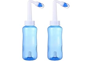 VQEOEOT Nasendusche Flasche (300ml), 2 Stk Neti pot für Erwachsene und Kinder, BPA-frei Nasenspülkanne, für Nasenspülung, Nase Spülen, Nasendusche, Nasenreinigung, Sinus Rinse