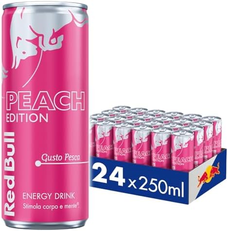 Red Bull Energy Drink, Gusto Pesca, 250 ml (24 Lattine)