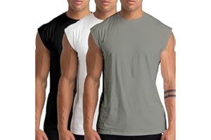 HOLURE 1, 3 or 5er Pack Mens Cotton Gym Tank Tops Workout ärmellose Shirts Athletic Muscle Tank Training Bodybuilding Tee