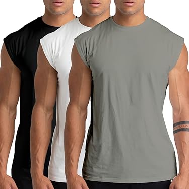Casey Kevin 4 stuks Tanktop voor heren, mouwloos, regular fit, zomer, sport, gym, tanktops voor heren, hardlopen, fitness, tankshirts