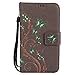 Produktbild Lonchee Samsung Galaxy J5 Wallet Tasche Brieftasche Schutzhülle , Gemalt Schmetterling Muster Design Schutzhülle / Cover / Handyhülle / Etui Folio PU Leder Tasche Case Hülle im Bookstyle mit Standfunktion Kredit Kartenfächer und abnehmbare Handschlaufe (grau)
