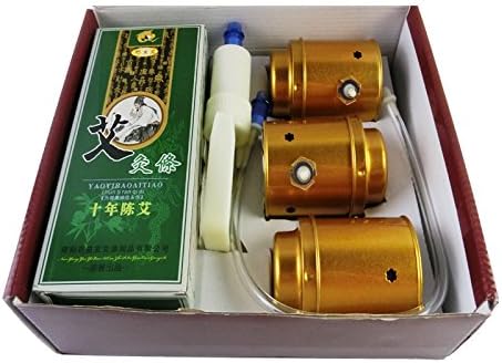 HINEW Vacuum suction cupping stainless steel moxibustion cupping device (3 cups)