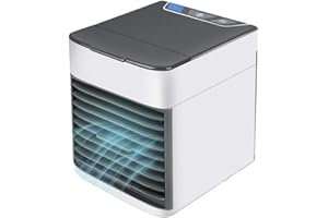 ODZIEZET Mini Portátil 3 in 1 Aire Acondicionado Purificador Humidificador con 3 Velocidades Tanque de Agua, Enfriador de Aire con USB Cable de Interfaz Filtro Extraíble para Hogar Oficina al Aire Libre