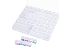 KYSUN 56 Griglie Scatole di Immagazzinaggio,Contenitore Perline Plastica Trasparente, Scatola Stoccaggio Contenitore Removibile Diamante Ricamo,Scatola Organizer Box per Stoccaggio Gioielli Ricamo Anello
