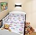 COT BUMPER 100% COTTON PADDED FOR BABY FIT COT 120x60 140x70 STRAIGHT (190cm to fit cot 140x70cm, Owls White)