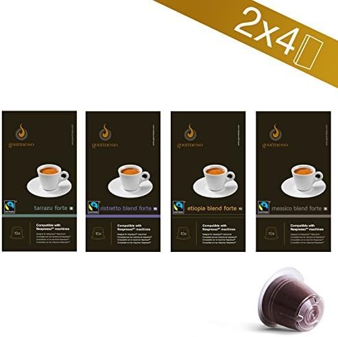 NespressoÂ®* Compatible Coffee Capsules Compatible Pod - Mini Forte Bundle (80 Capsules; Intens. 8-10) by Gourmesso
