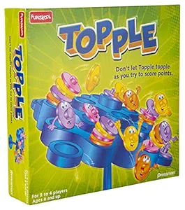 Funskool Games - Topple, Strategy balancing and skill game, Stack 5 in a row, Kids & Family, 2 - 4 players, 6 & above