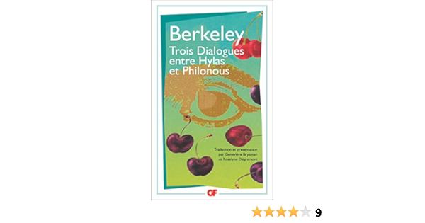 Amazon Fr Trois Dialogues Entre Hylas Et Philonous Berkeley George Livres
