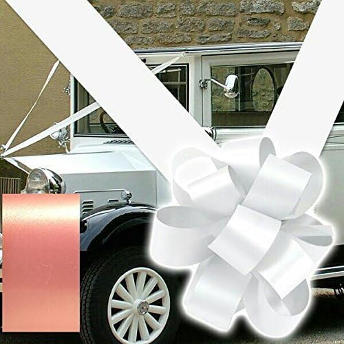 Wedding car ribbon and 3 large 6" bows in many colours uk supplier (ROSE PINK)