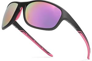 Myiaur Lunettes de soleil de sport polarisées pour femme - Cadre incassable léger - Protection UV400 - Lunettes de cyclisme pour la course à pied, la pêche