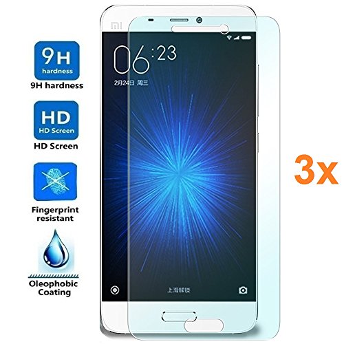 Electrónica Rey 3X Protector de Pantalla para XIAOMI MI5, Cristal Vidrio Templado Premium