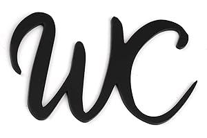 TIKPLUS wc Schild Selbstklebend, WC-Türschild 15 * 10 cm, Aufkleber für Toilettentür (Schwarz)