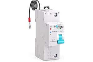 WIFI Intelligent 1P Mini interruttore circuito con monitoraggio dell'energia, controllato da Tuya/Smart Life APP DIY TONGOU (regolabile 1P 1-63A) (1P)