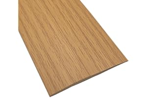 SAGASAVE 1m*5cm Floor Transition Strip, Self-Adhesive PVC Flooring Threshold Strip, Flat Laminate Profile Flooring Edge Trim Strip - Yellow Oak