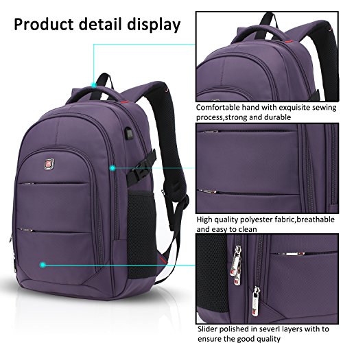 FANDARE Laptop Rucksäcke Geschäft Notebook Geeignet für bis zu 17 Zoll Damen Herren Schulrucksack für die Schule Daypack Wasserabweisend Reisen Outdoor Polyester - 7