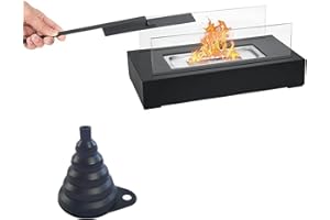 DAILJMON Bioethanol Fireplace/Tabletop Fire Pit,Portable Table Top Fire For Indoor Outdoor,Ethanol Fuel Burner Heater with Windproof Glass,Mini Fireplace for Garden Balcony Living Room Dining,Christmas Events