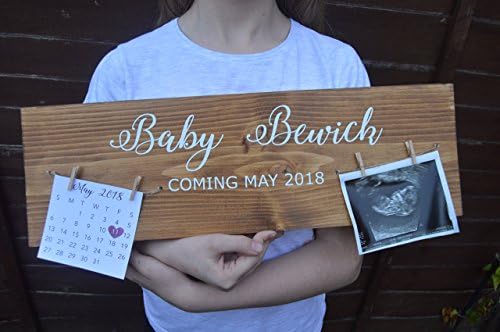 Baby Announcement Sign, Pregnancy Announcement Sign, Photo Prop, Instagram Facebook Prop, Wall Art, Rustic, New Baby, Baby Shower