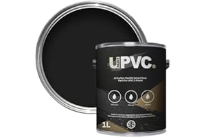 upaintpvc - All-In-Once UPVC Plastic Paint - Windows - Doors - Frames - Conservatories - Fascia - Downpipes - Guttering | Semi Matt Finish - 1 Litre (Black)