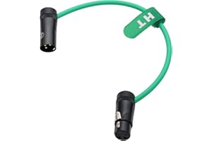 HangTon Kabel audio do rejestratora miksera mikrofonu głośnik Sound Devices Mixpre 10 II Zoom F8n Zaxcom Sony Canon Camera, XLR 3-pinowa wtyczka na gniazdo, niski profil prostokątny zielony 30 cm