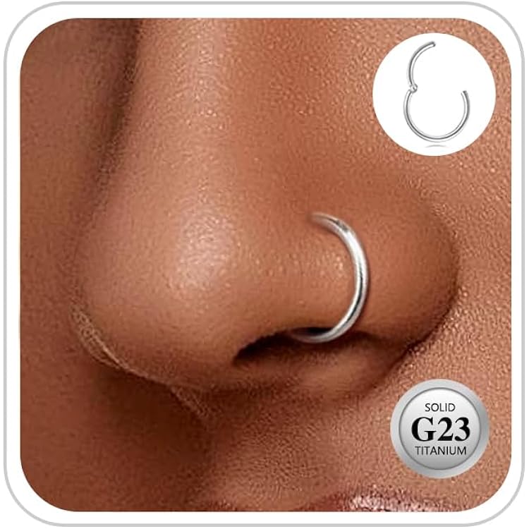 316L Acier À Charnière Septum Segment Clicker Lèvres Nez Anneau Hoop