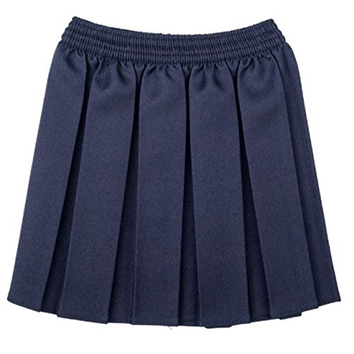 adam & eesa Girls School Uniform Box Pleated Elastic Skirt Navy Size 9-10 Years