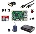 Produktbild Raspberry Pi 3 Model B ( Made in UK ) Starter Bundle SLIM Design (4) schwarzes Gehäuse / 2,5 A Netzteil / 32GB Speicherkarte Class10 / HDMI Kabel mit Ethernet / DVI Adapter / 2er Set Kühlkörper